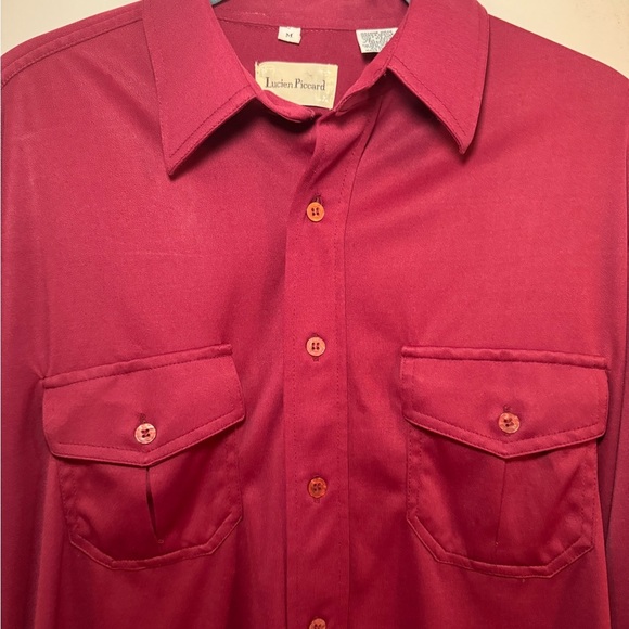 Lucien Piccard Men’s Shirt Size M Burgundy Button Down Long sleeve, Casual, Fall - Picture 2 of 12
